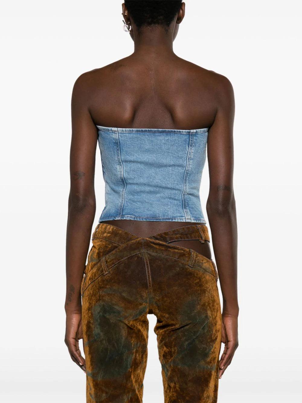 DIESEL De-ville Denim Bustier Top