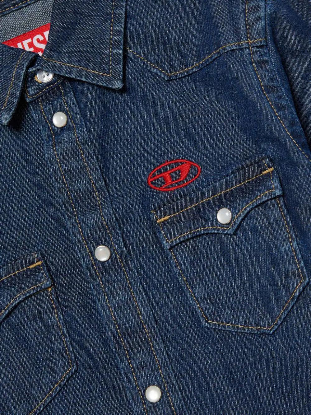 DIESEL Kids Ceko Western Shirt In Denim