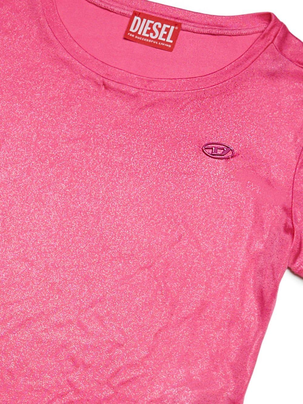 DIESEL Kids Logo-plaque Glittery T-shirt