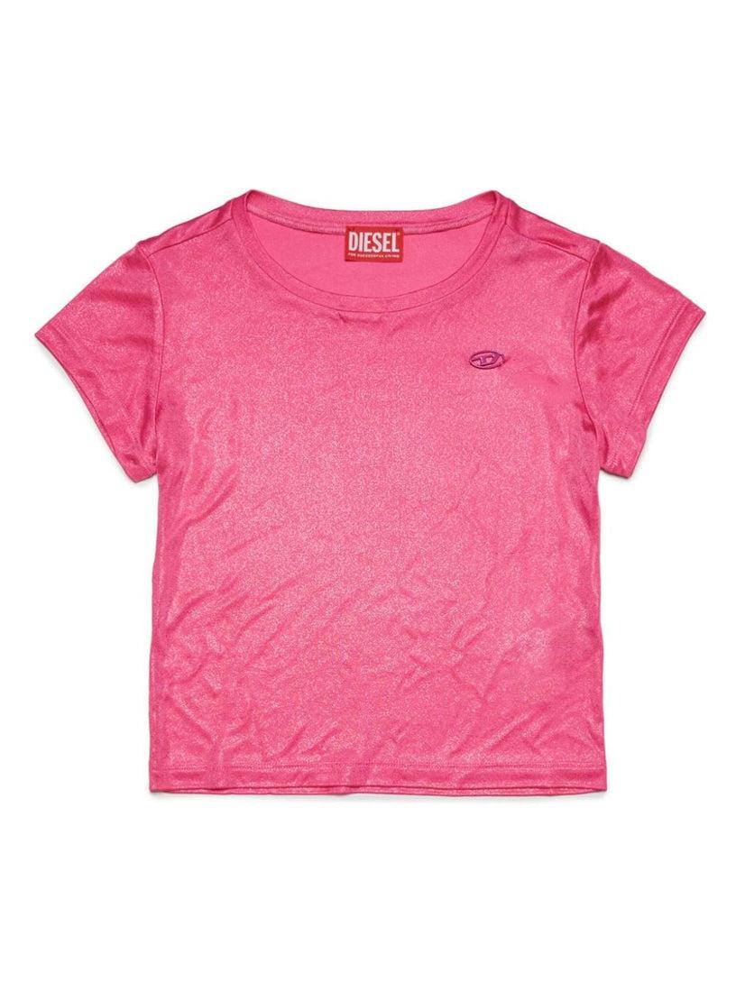 DIESEL Kids Logo-plaque glittery t-shirt