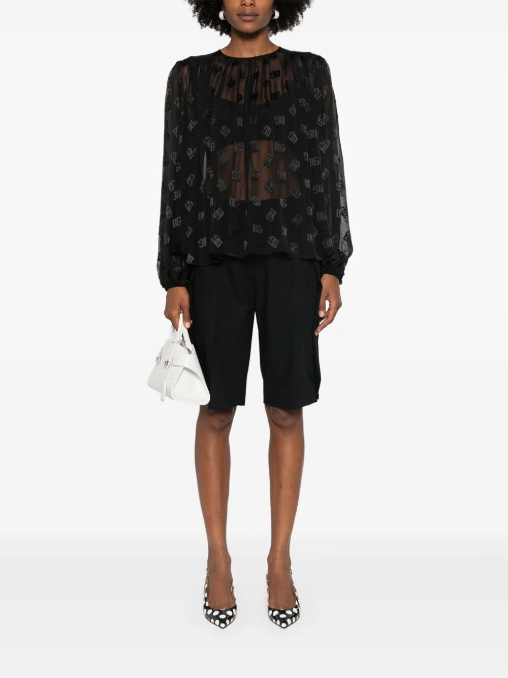Dolce & Gabbana Blouse With Dg Jacquard Logo