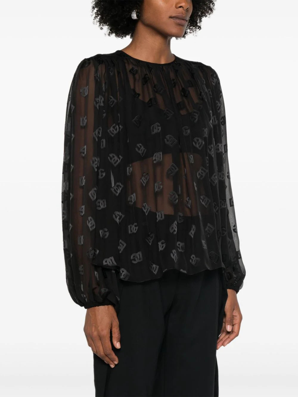 Dolce & Gabbana Blouse With Dg Jacquard Logo