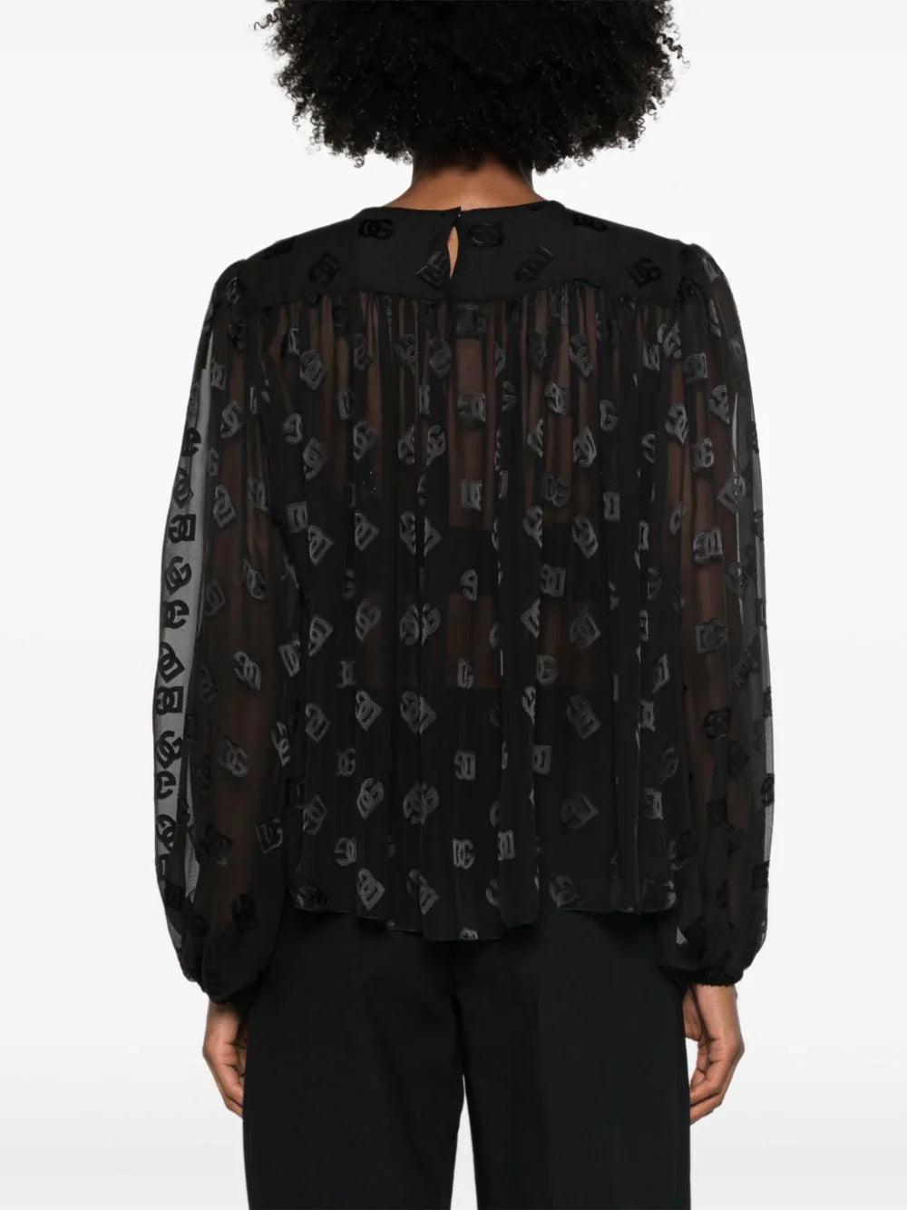 Dolce & Gabbana Blouse With Dg Jacquard Logo