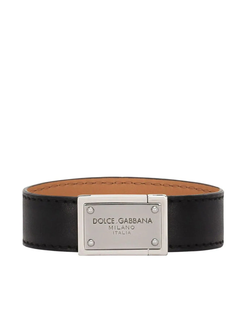 Dolce & Gabbana Calf leather straps with logo plate