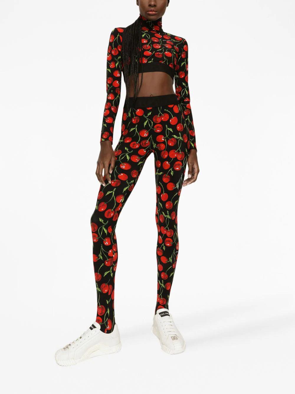 Dolce & Gabbana Cherry-print Crop Top