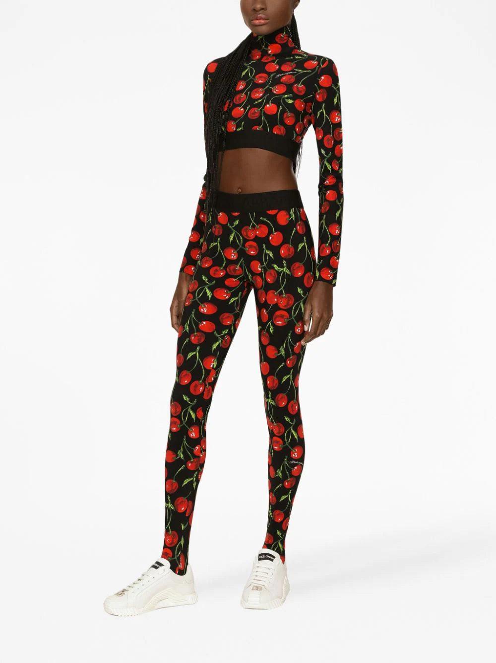 Dolce & Gabbana Cherry-print Crop Top