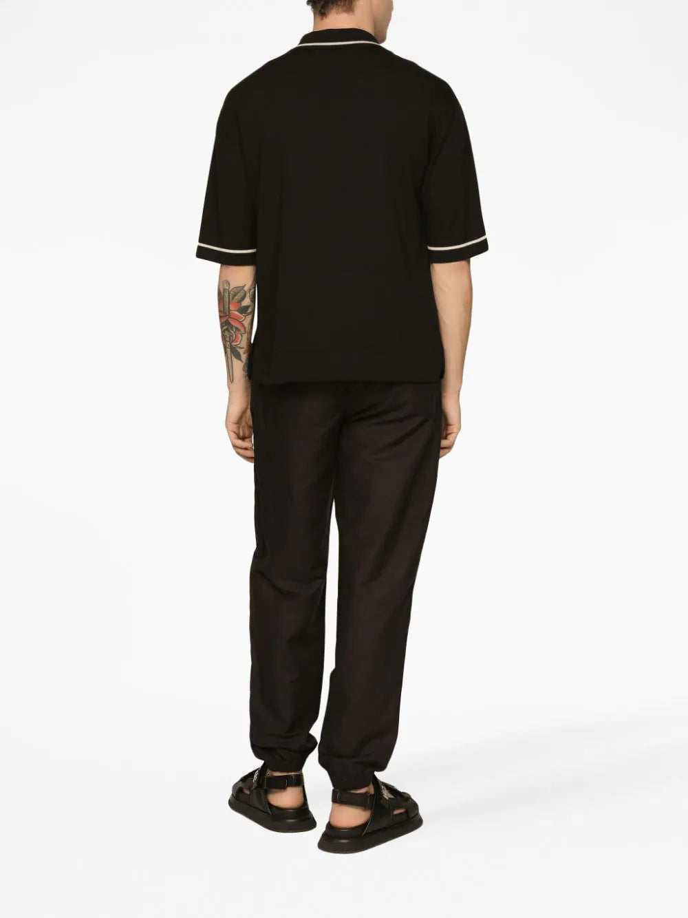 Dolce & Gabbana Coin Print Polo Shirt With Panel