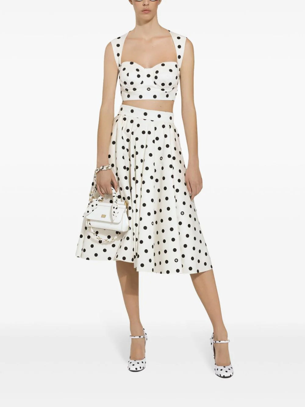 Dolce & Gabbana Corset Top With Polka-dot Print