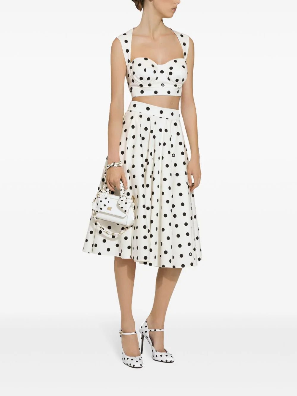 Dolce & Gabbana Corset Top With Polka-dot Print