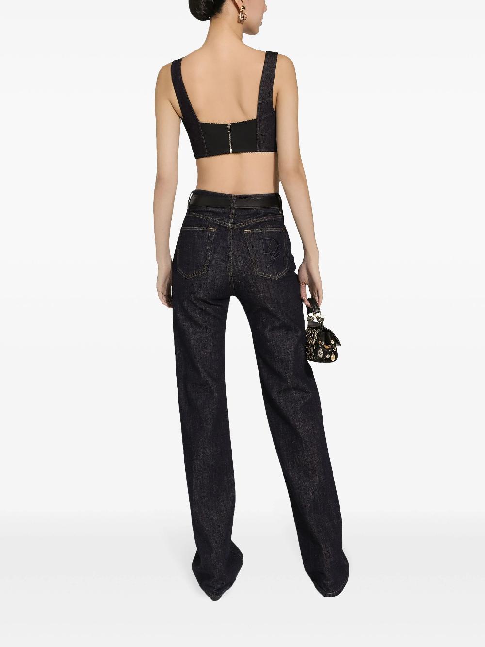 Dolce & Gabbana Cotton Denim Corset Bralette Top