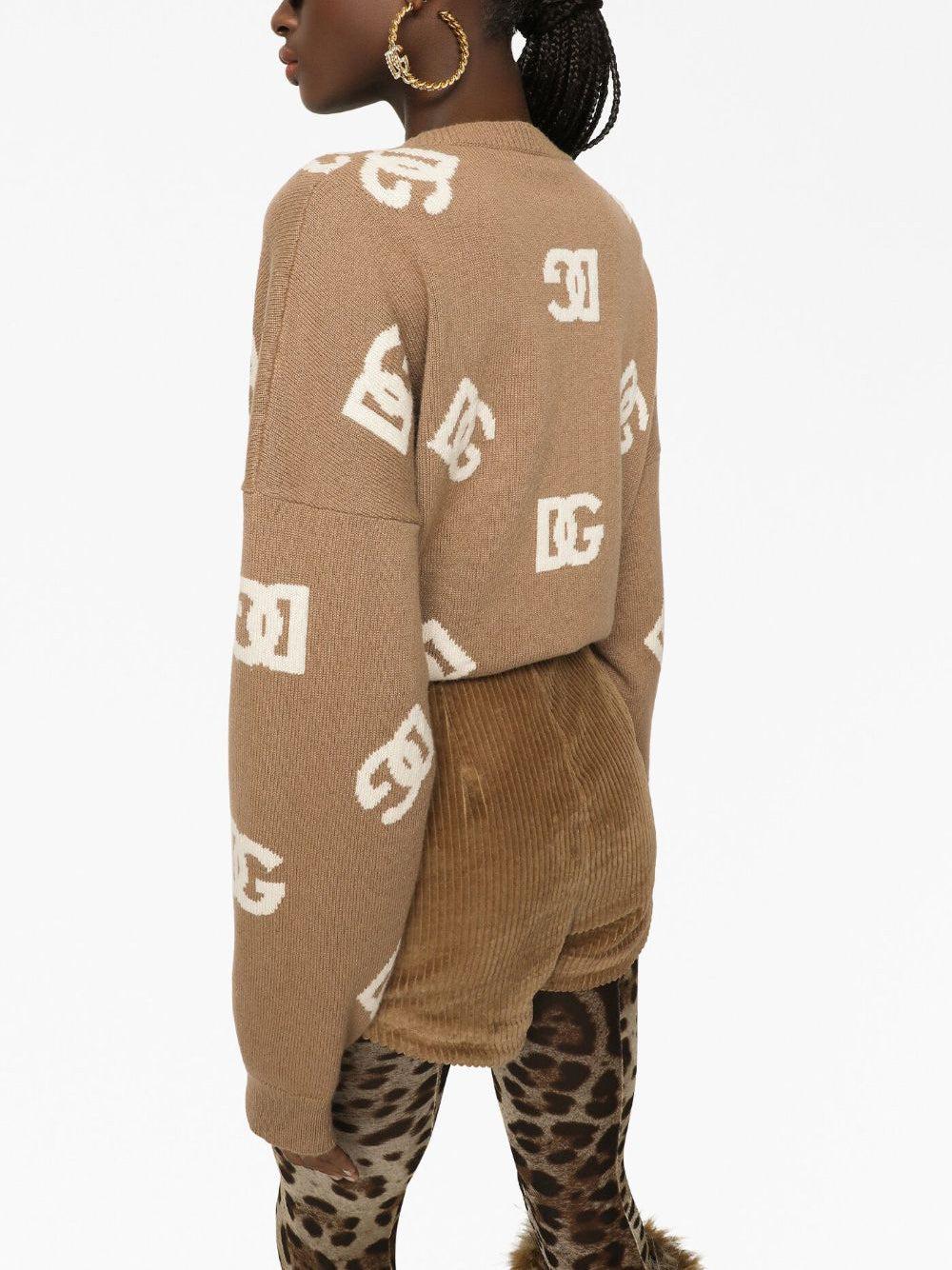 Dolce & Gabbana Cropped Wool Sweater With Dg Inlay
