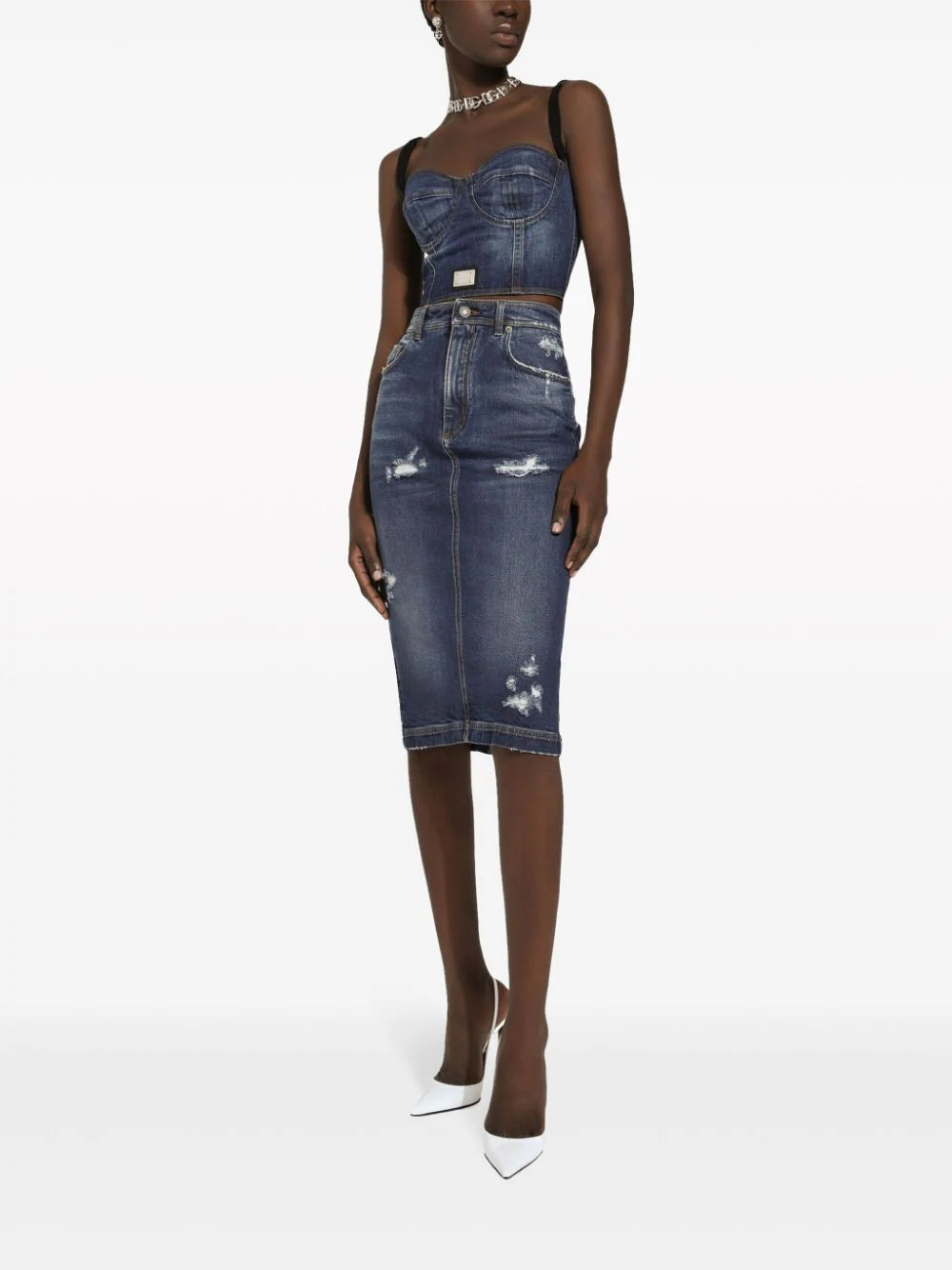 Dolce & Gabbana Denim Corset Top