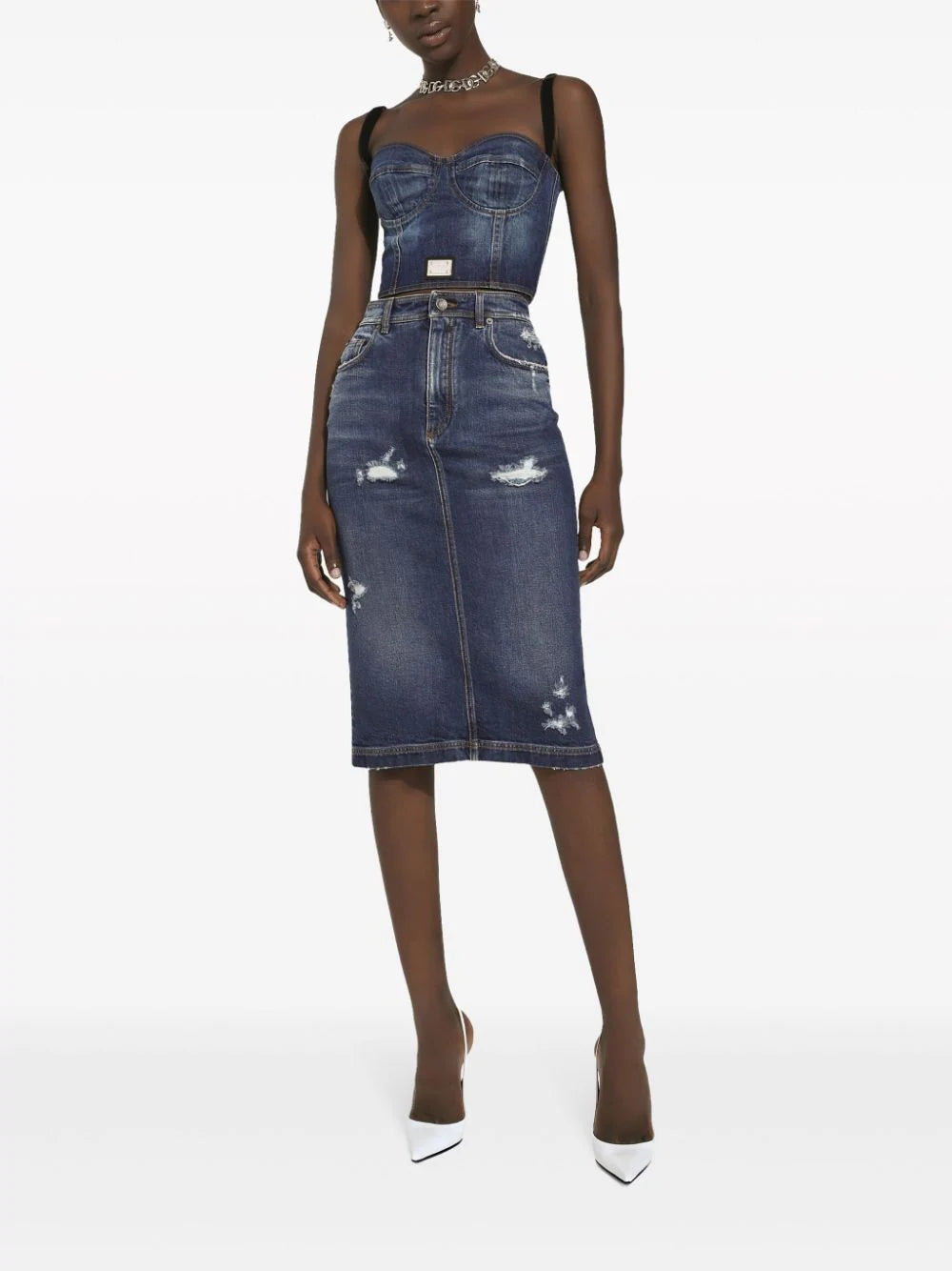 Dolce & Gabbana Denim Corset Top
