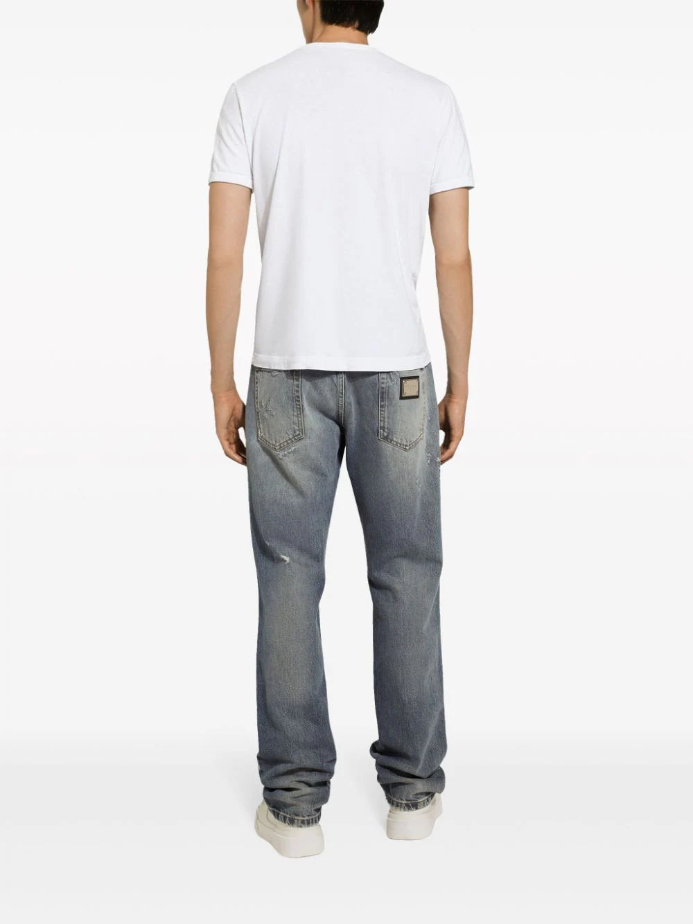 Dolce & Gabbana Distressed Wide-leg Jeans