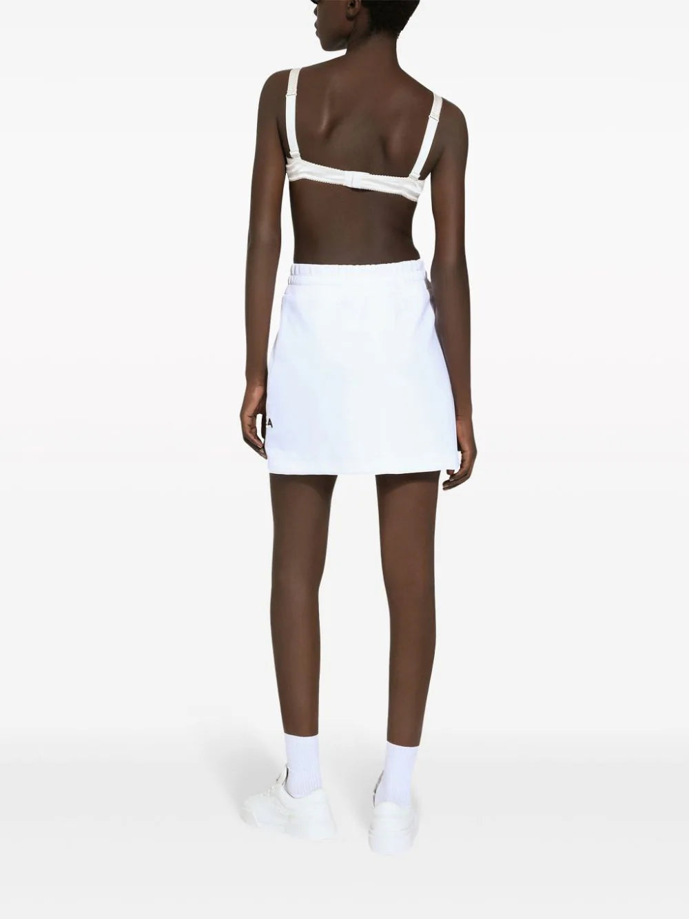 Dolce & Gabbana Jersey Miniskirt With Dg Logo Patch