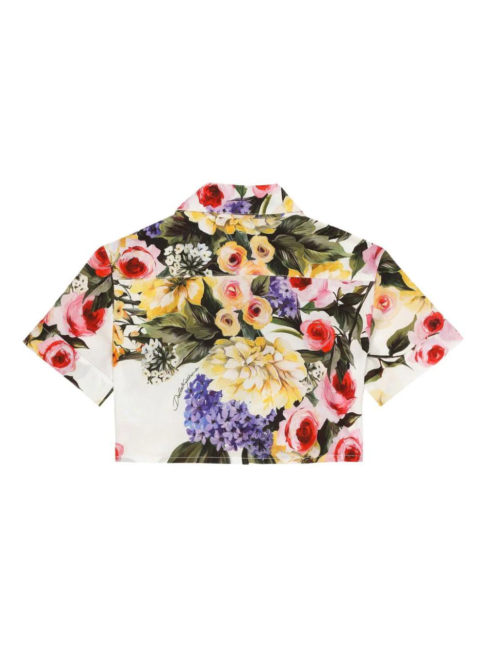 Dolce & Gabbana Kids Garden-print Poplin Shirt