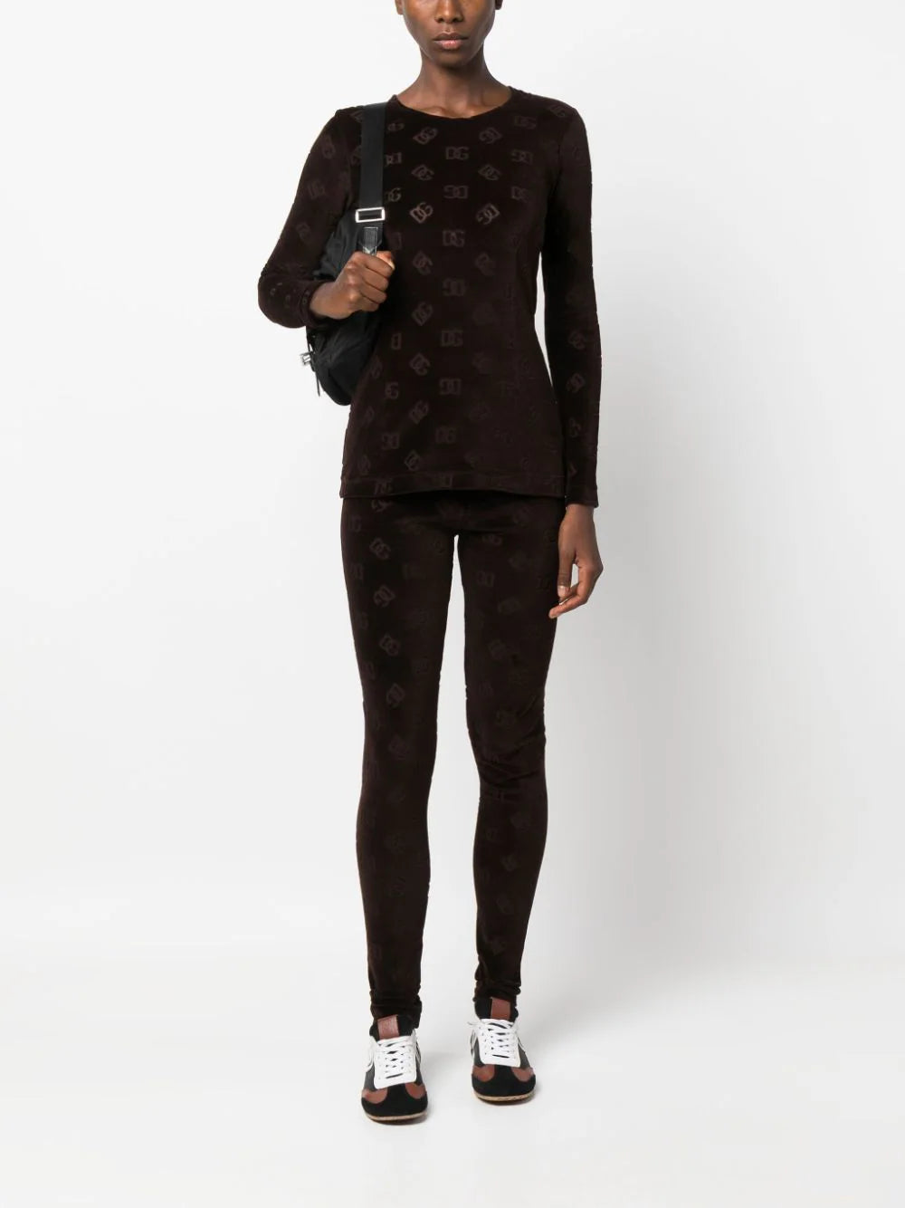 Dolce & Gabbana Leggings With All-over Dg Logo