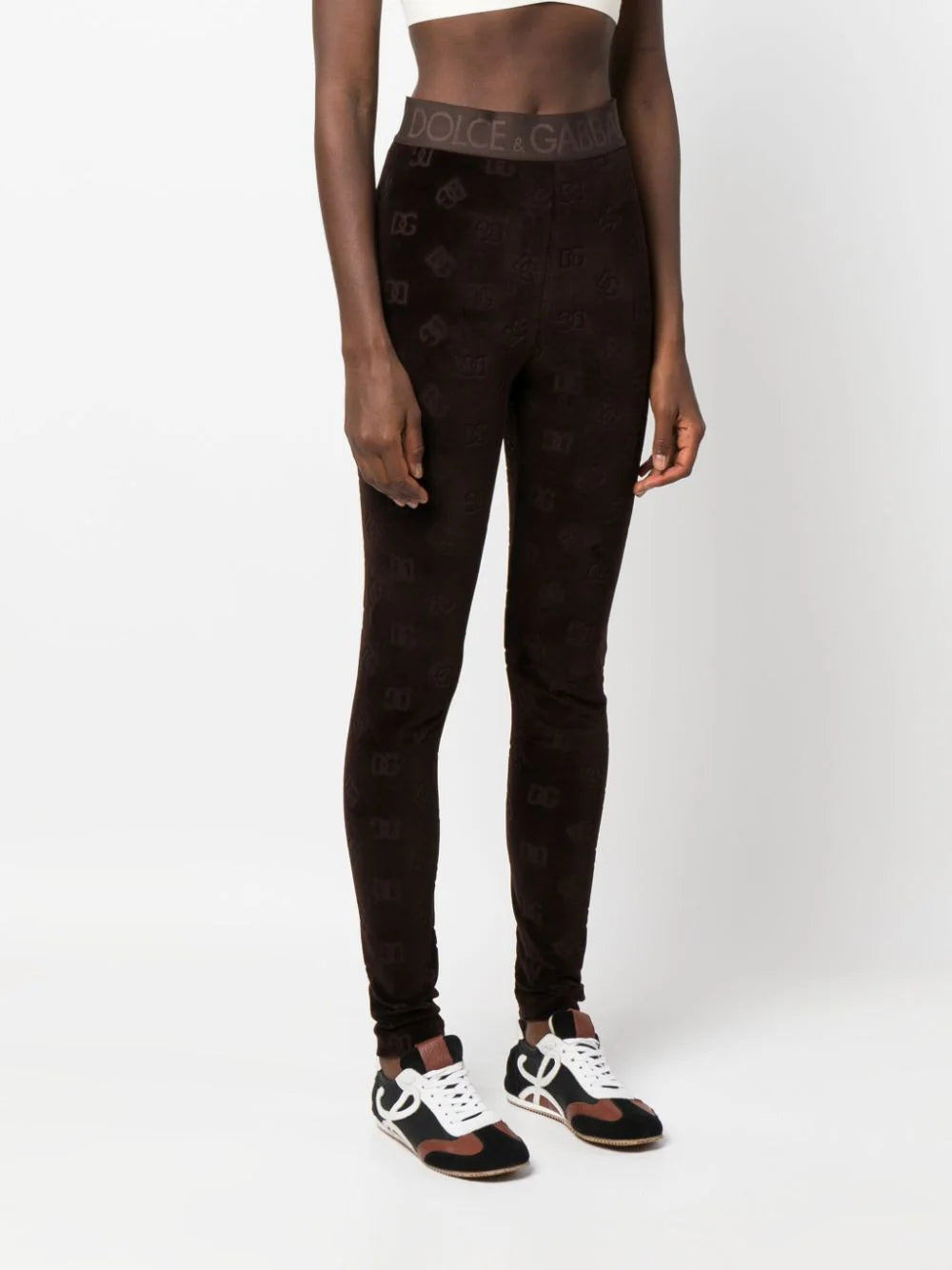 Dolce & Gabbana Leggings With All-over Dg Logo