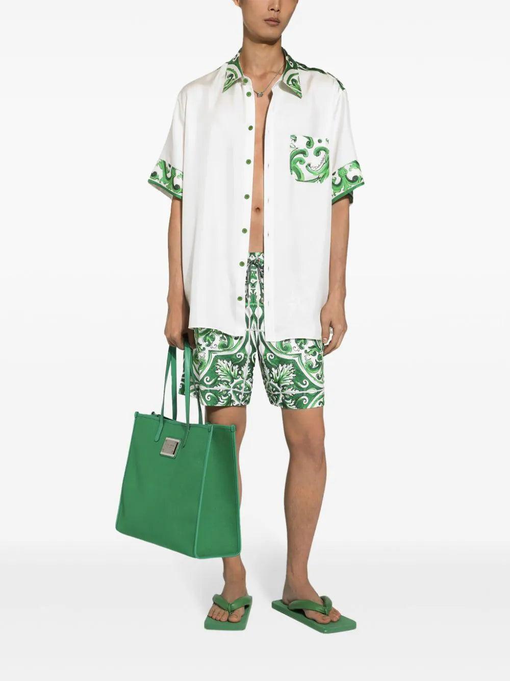 Dolce & Gabbana Maiolica Print Medium Swim Shorts