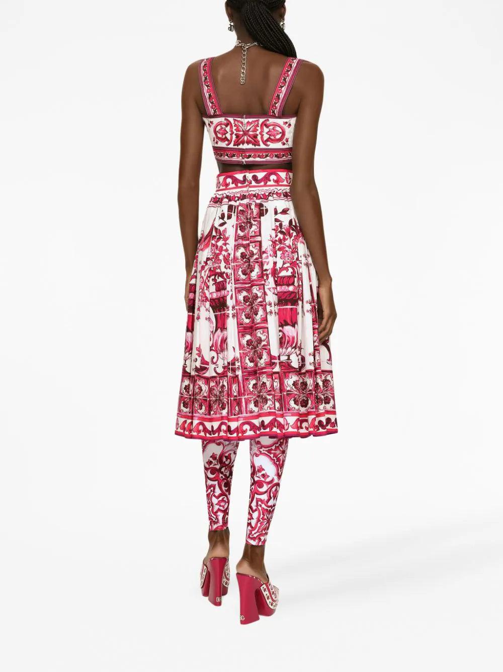 Dolce & Gabbana Midi Skirt With Majolica Print