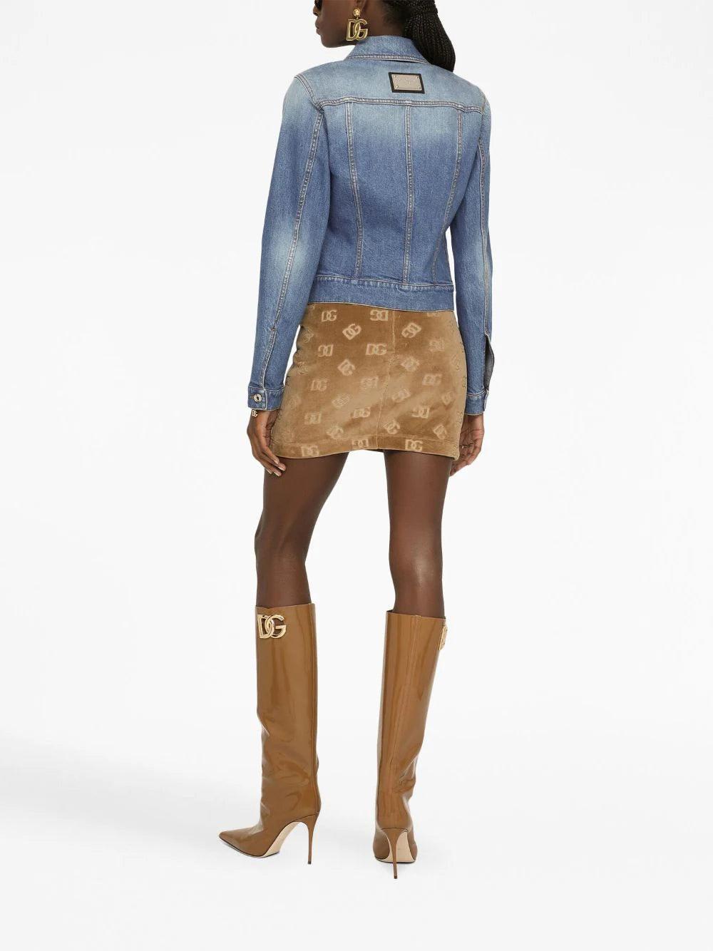 Dolce & Gabbana Miniskirt With All-over Dg Logo