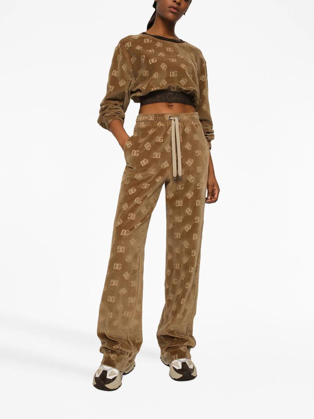 Dolce & Gabbana Monogram-jacquard Cropped Sweatshirt