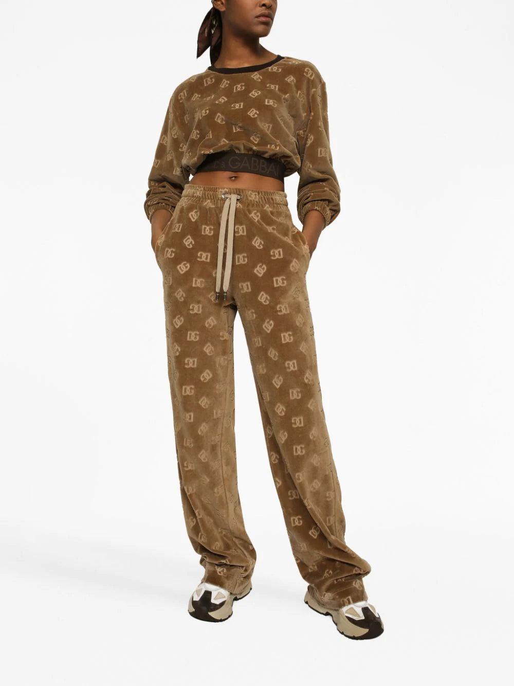Dolce & Gabbana Monogram-jacquard Cropped Sweatshirt