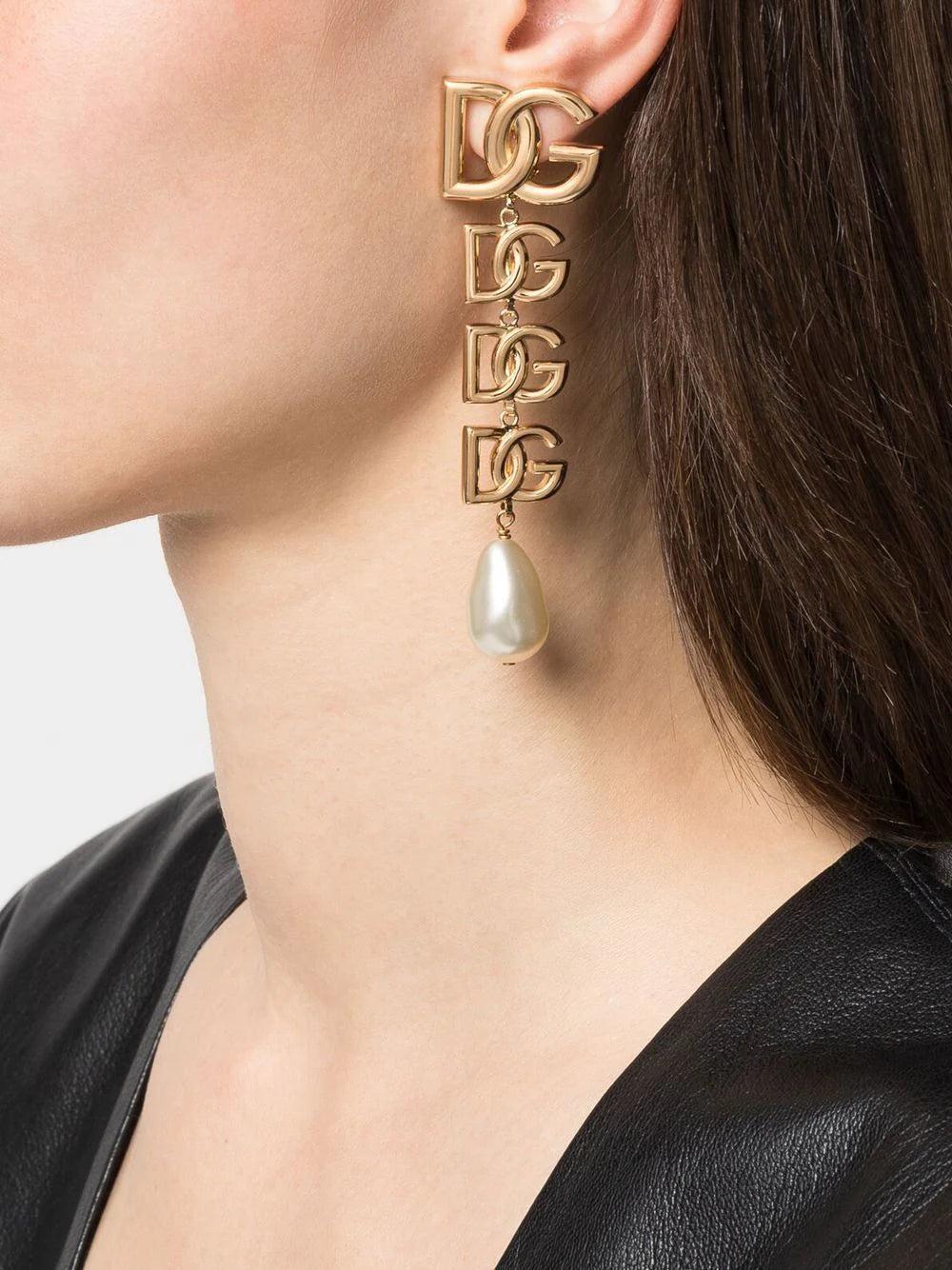 Dolce & Gabbana Multiple Logo Drop Earring