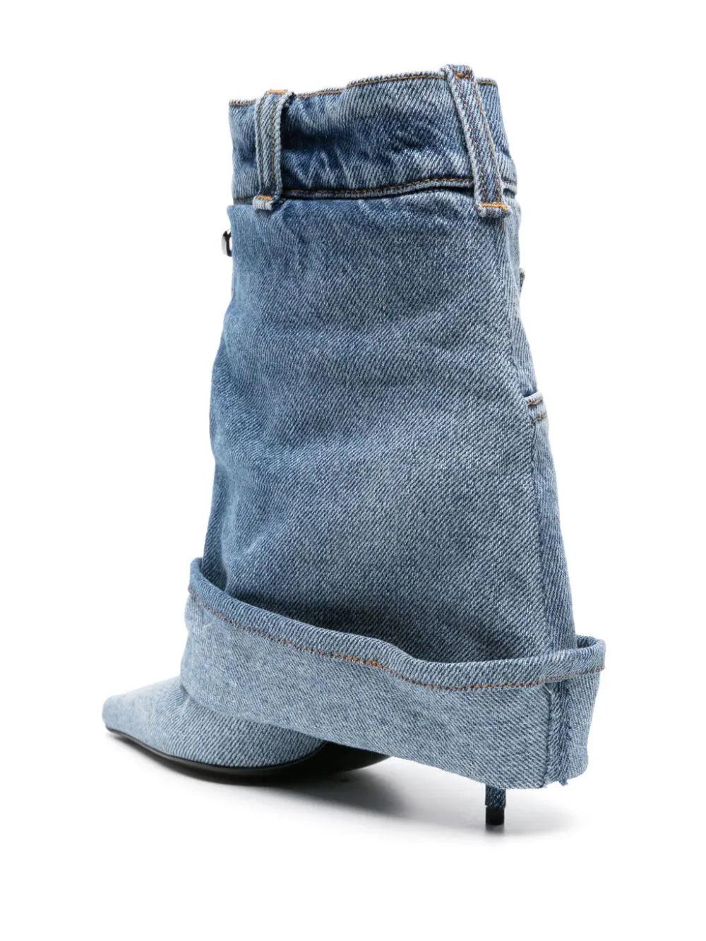 Dolce & Gabbana Patchwork Denim Ankle Boots