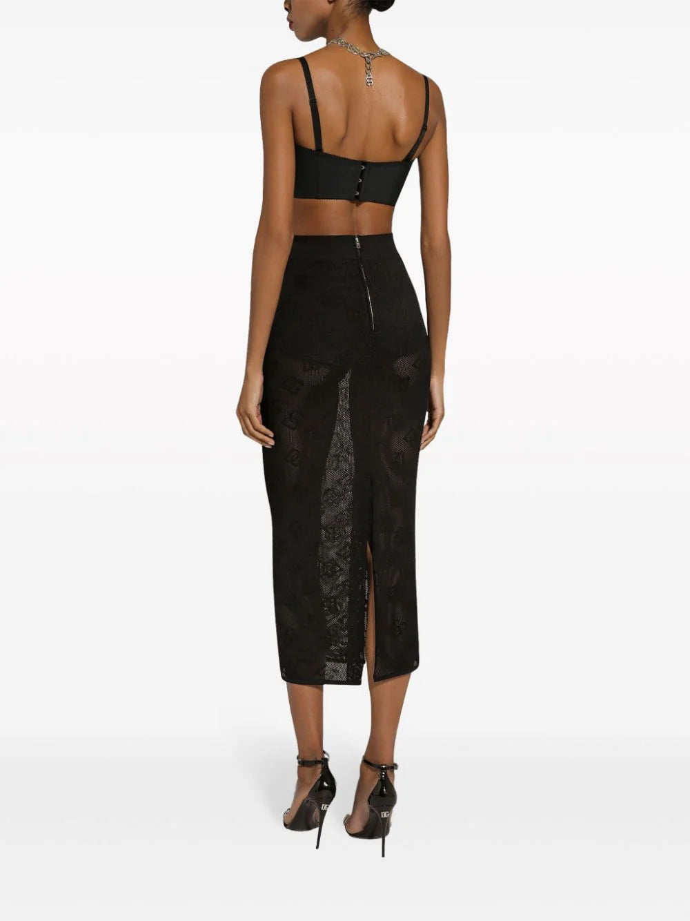 Dolce & Gabbana Pencil Skirt With Jacquard Dg Logo