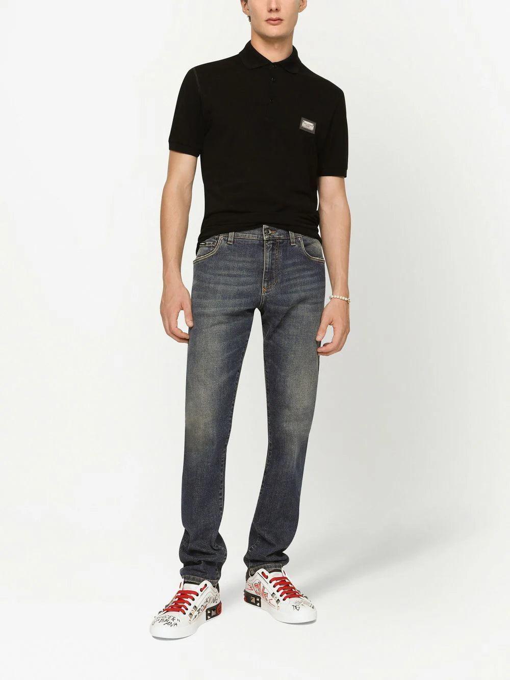 Dolce & Gabbana Piqué Polo-shirt With Branded Tag