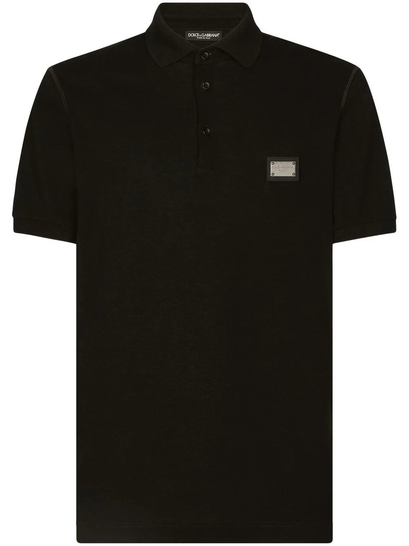 Dolce & Gabbana Piqué polo-shirt with branded tag