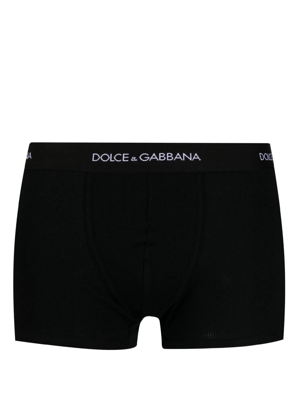 Dolce & Gabbana Regular Ribbed Cotton Boxer Shorts