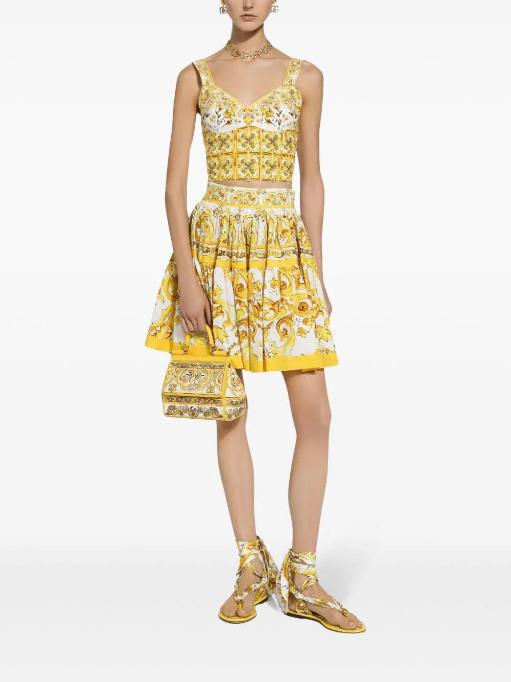 Dolce & Gabbana Short Circle Skirt In Majolica-print