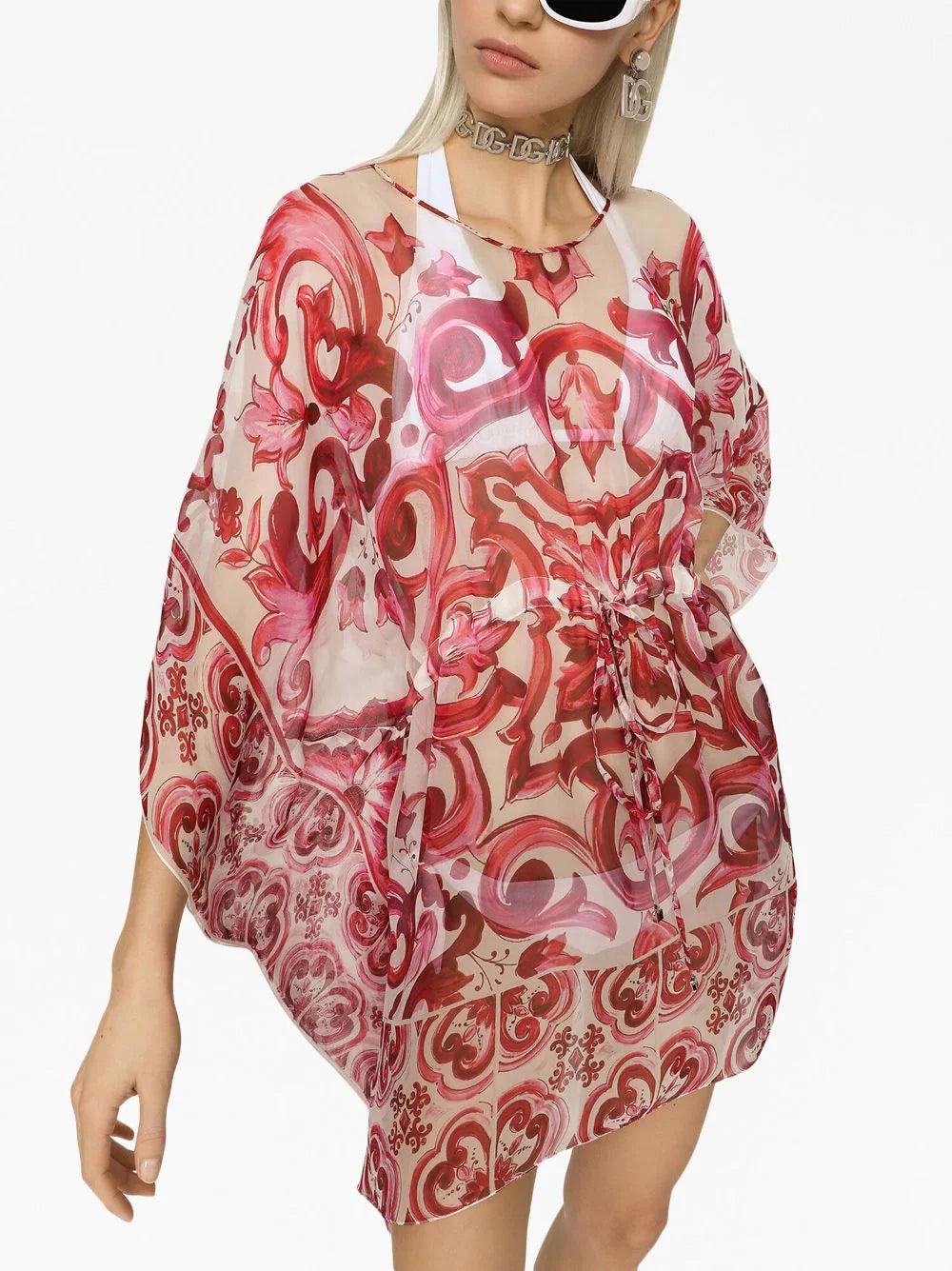 Dolce & Gabbana Short Majolica-print Caftan