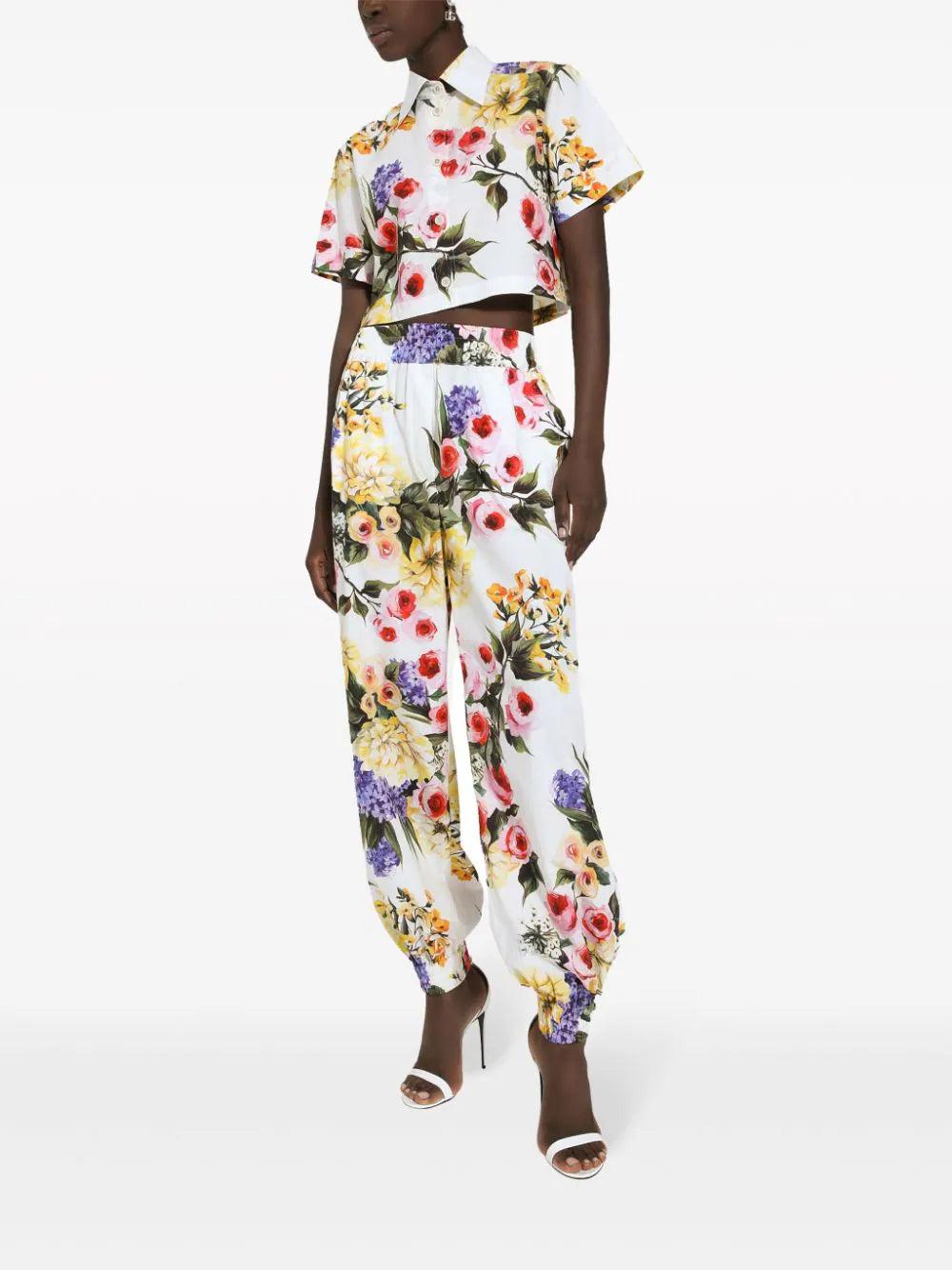 Dolce & Gabbana Short Shirt With Garden Print