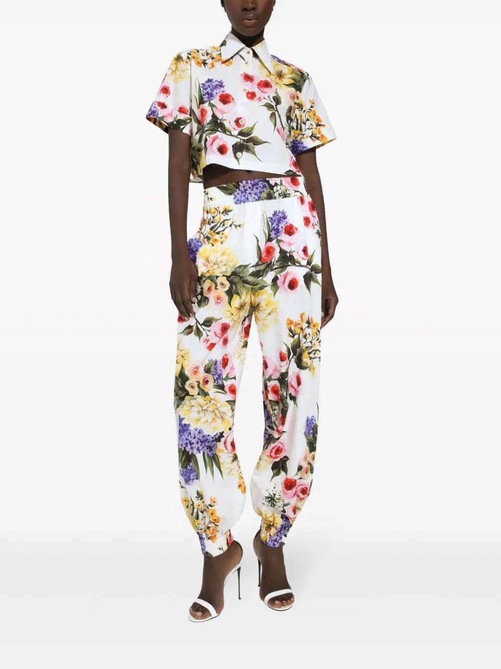 Dolce & Gabbana Short Shirt With Garden Print