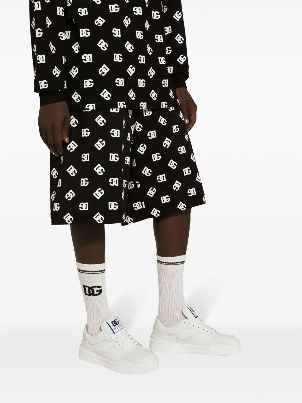Dolce & Gabbana Shorts With All-over Dg Logo