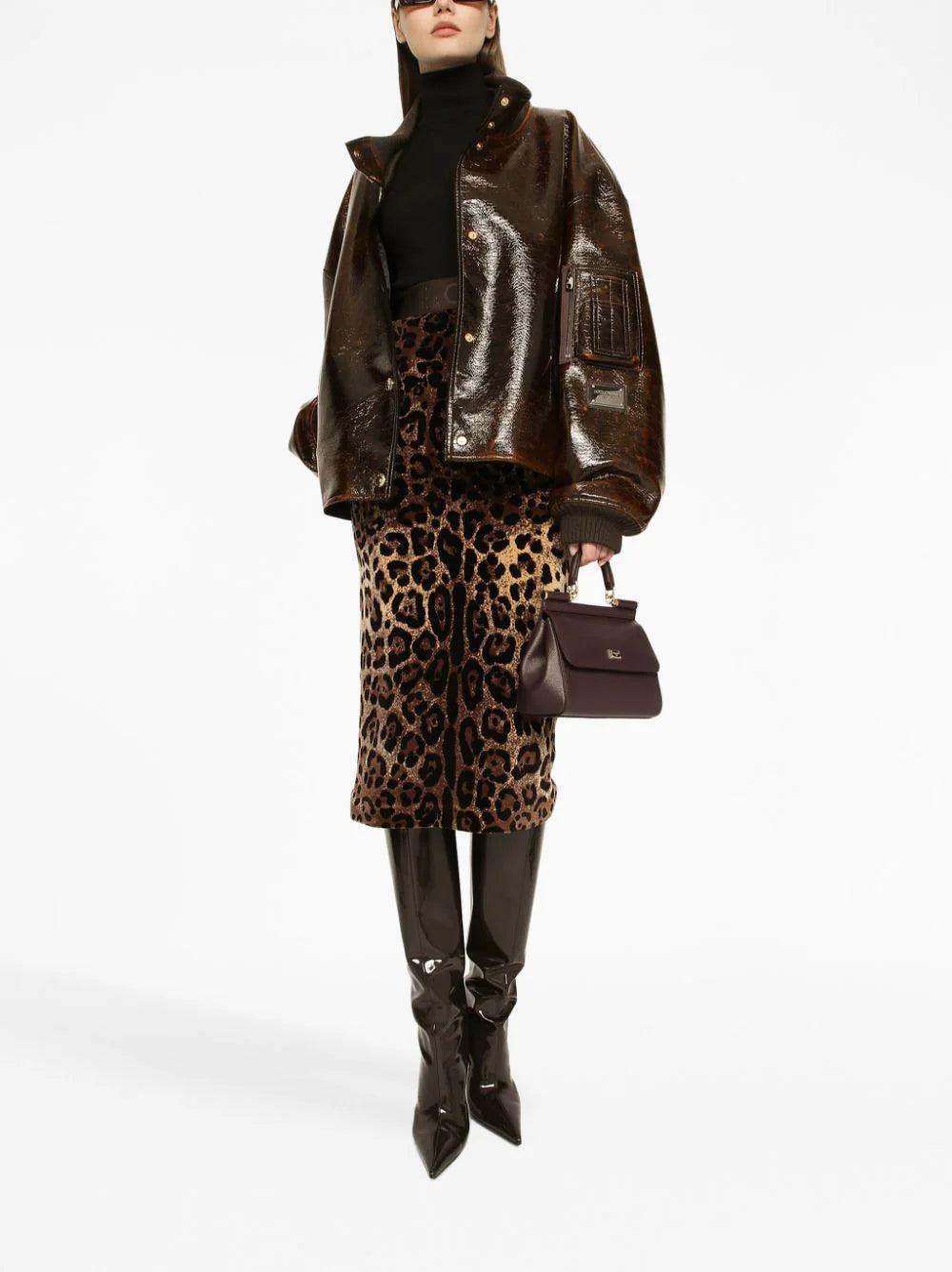 Dolce & Gabbana Skirt With Jacquard Leopard Design