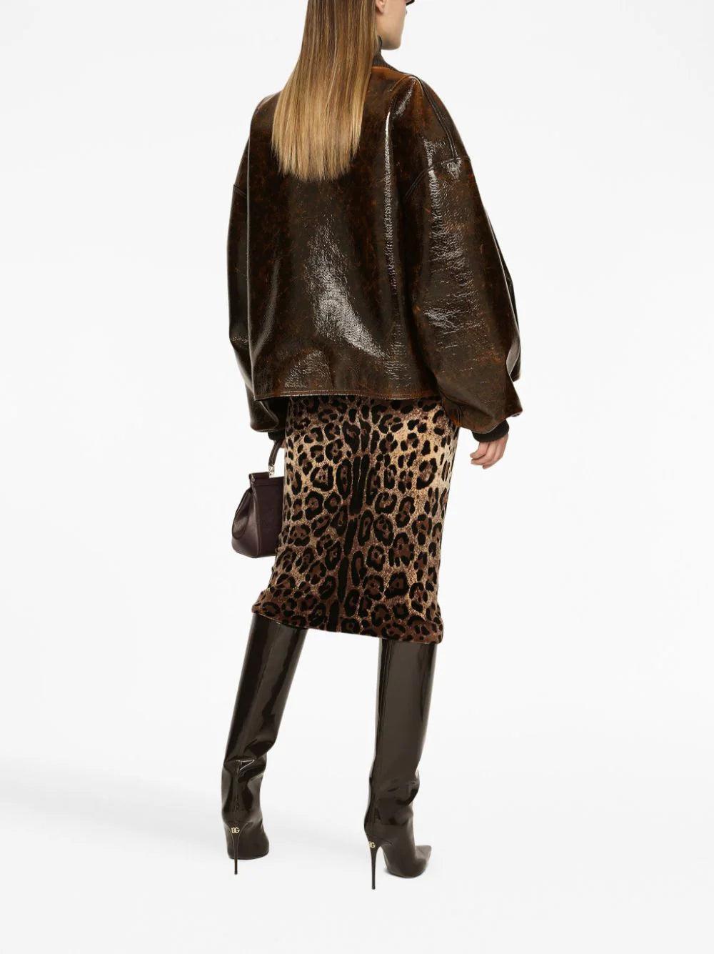 Dolce & Gabbana Skirt With Jacquard Leopard Design