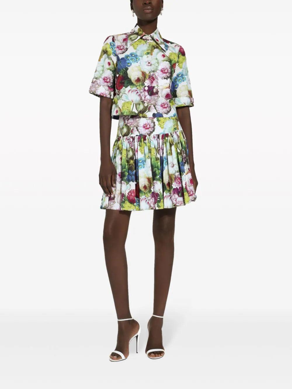 Dolce & Gabbana Skirt With Nocturnal Flower Print