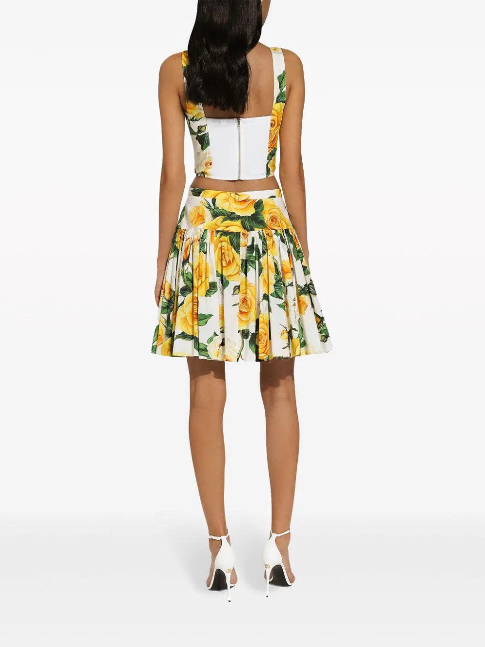 Dolce & Gabbana Skirt With Yellow Rose Print