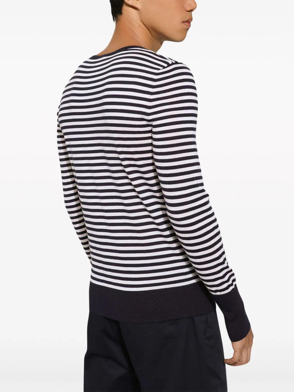 Dolce & Gabbana Sweater In Striped Virgin Wool