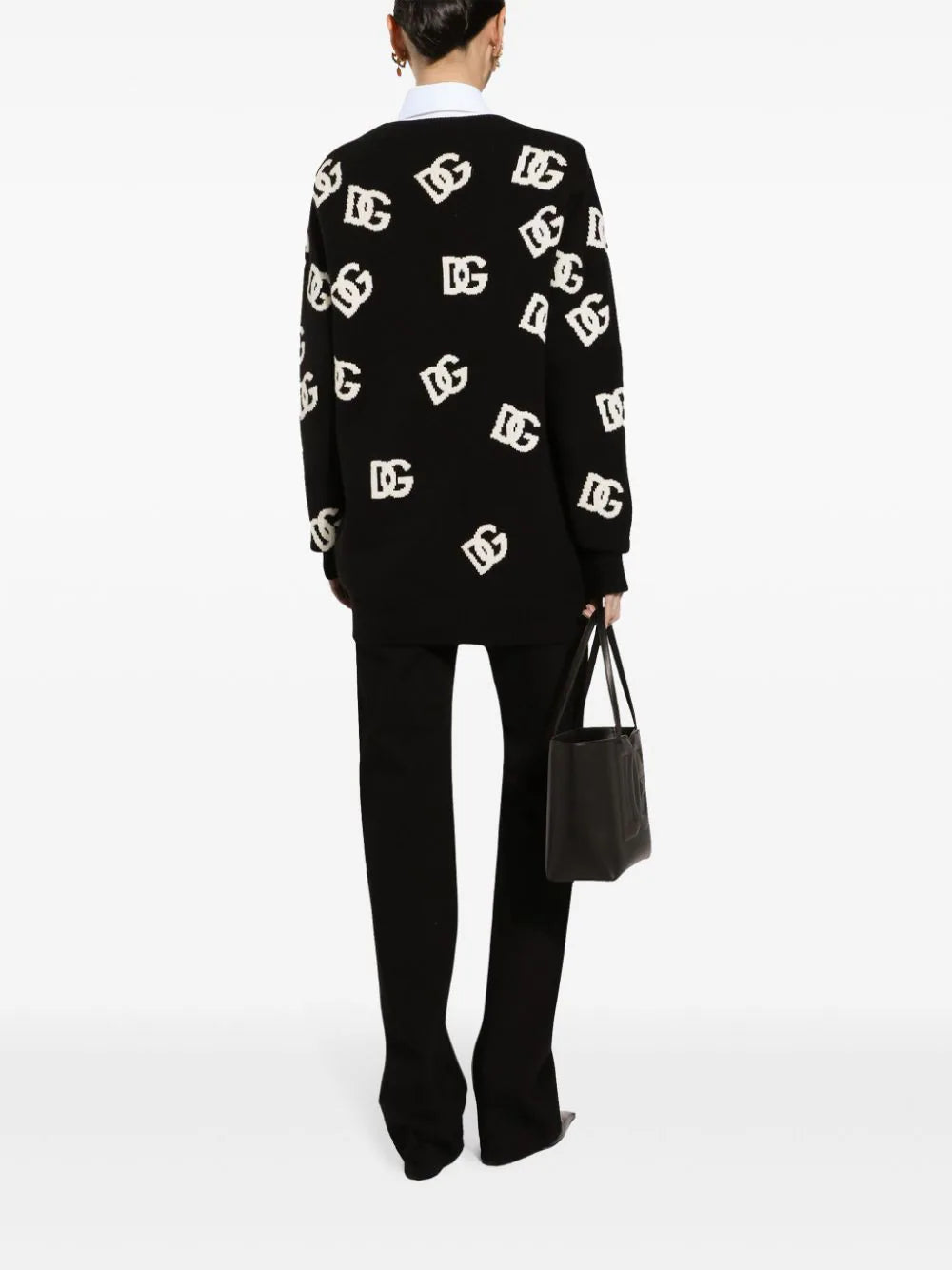 Dolce & Gabbana Wool Cardigan With Dg Logo Inlay