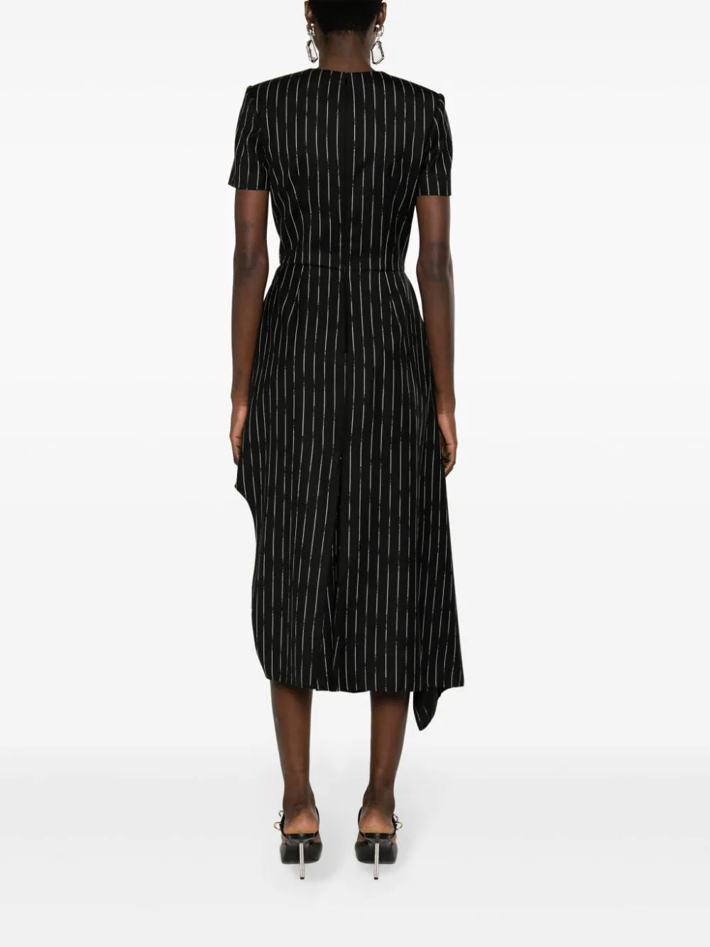 Alexander McQueen Dress With A Broken Pinstripe Pattern
