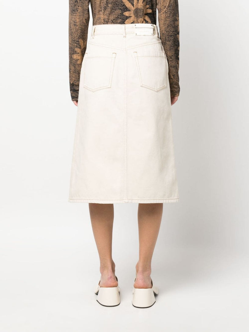 DRIES VAN NOTEN Denim midi skirt