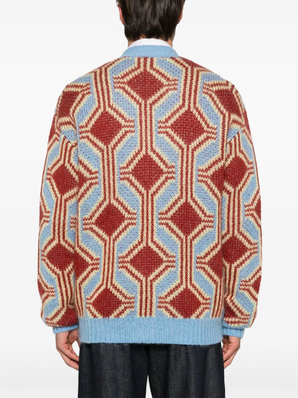 Drôle De Monsieur Le Cardigan Mohair Géométrique