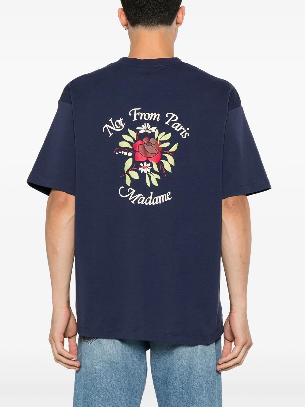 Drôle De Monsieur Le T-shirt Slogan Fleurs