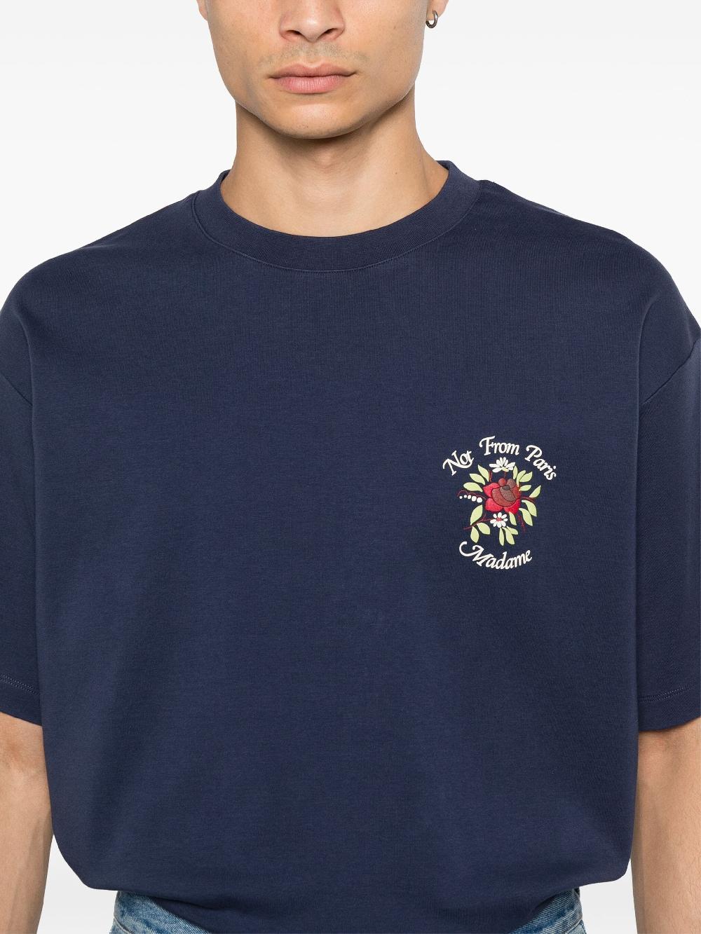 Drôle De Monsieur Le T-shirt Slogan Fleurs