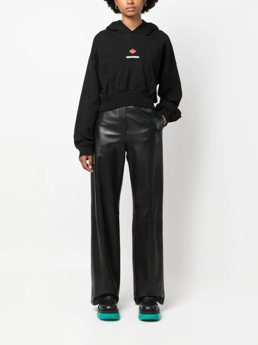 DSQUARED2 Logo Cropped Hoodie